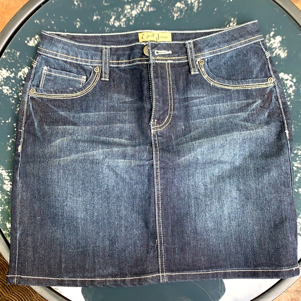EARL denim skirt NWOT thick stitch sz: 4